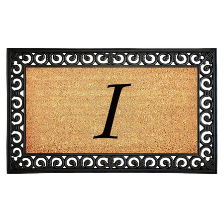 Monogram Door Mat, Black, Natural, 18 in W x 30 in L